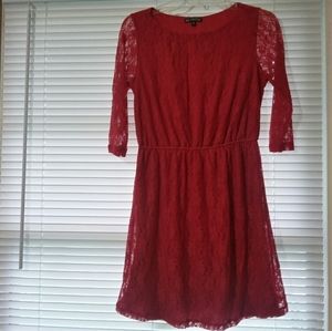 Red lace dress